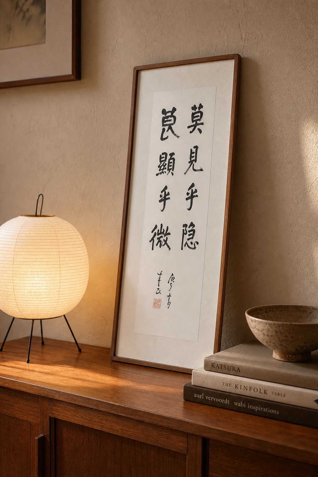 玄关案头的书法小字